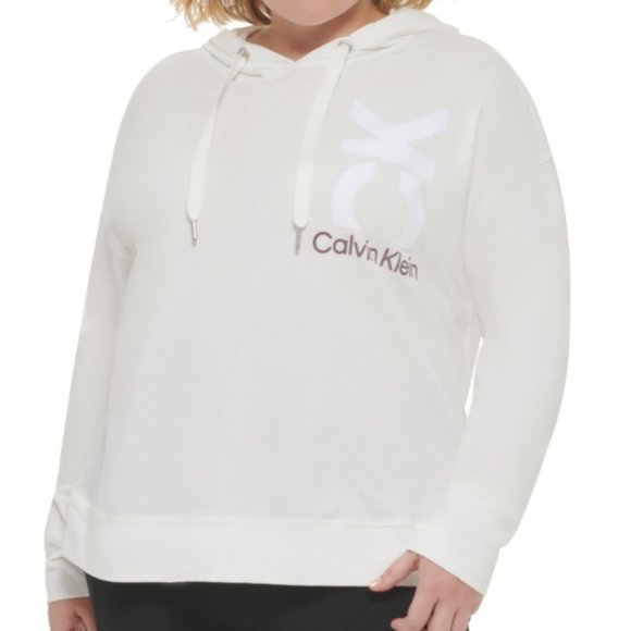 Calvin Klein Performance Women's Plus Gym Fitness Hoodie Size 3X NWD Cloud Java - Picture 1 of 4